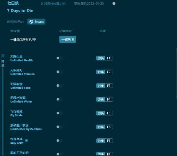 七日杀修改器风灵月影版免费版 v7.5下载图1: